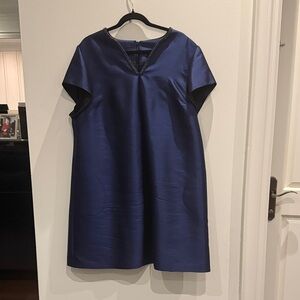 Elegant Midnight Blue Silk Dress